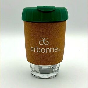 Arbonne glass cup with lid D1‎